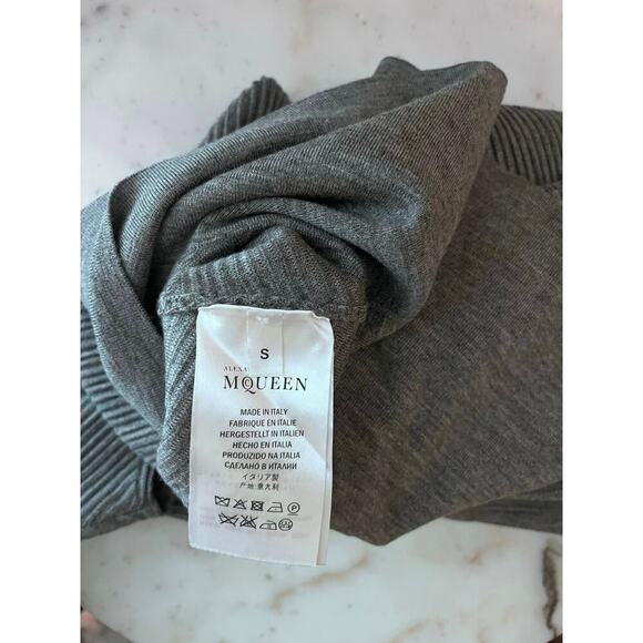 Alexander McQueen Wool Ribbed Bodycon Dress Dolman Sleeve Small - Picture 6 of 10